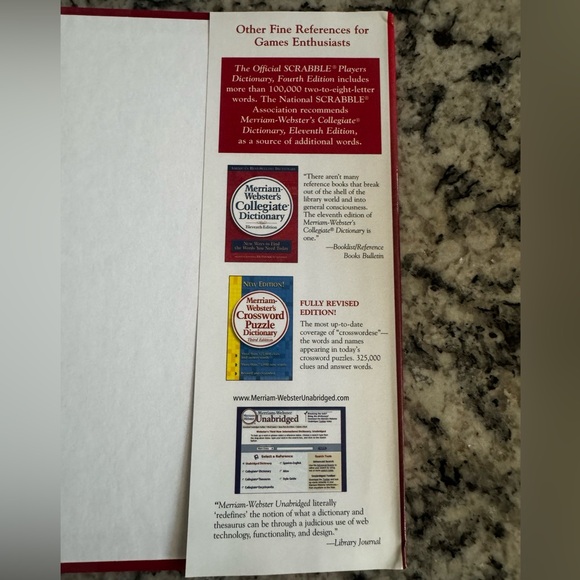 Merriam Webster Official Scrabble Players Dictionary Fourth Edition - Picture 9 of 16